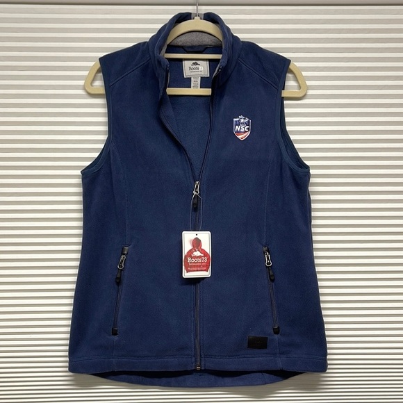 Roots 73 NWT Willowbeach Blue Microfleece NSC Zip Up Vest Size Medium - Picture 1 of 11